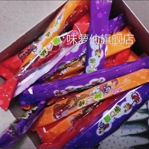 8090后怀旧经典零食酸Q棒水果软糖黏牙糖酸奶棒整盒拉丝糖牙签糖