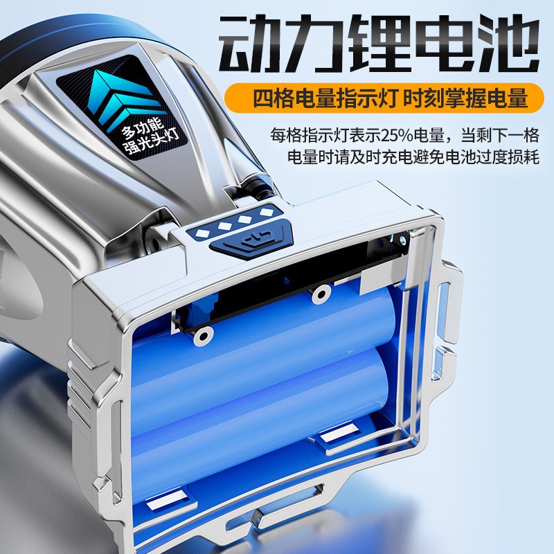 头灯强光超亮充电头戴式照明灯超长续航手电筒户外矿灯大功率