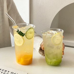 咖啡特调奶茶柠檬茶杯子 耐高温果茶玻璃杯大容量夏天家用简约美式