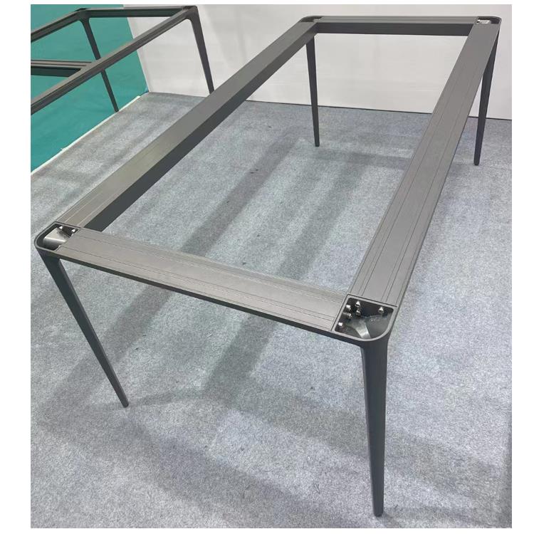 意式岩板铝合金圆角餐桌架家用型餐台脚支架大理石办公桌腿可定制