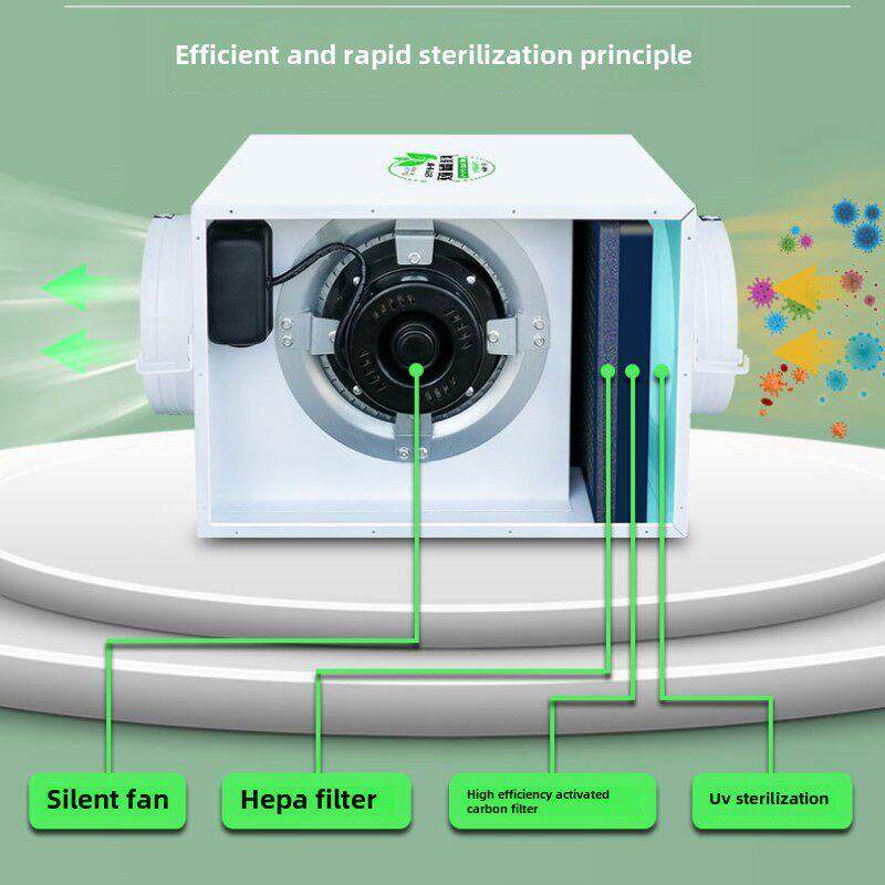 单向流新风风机空气过滤器净化器除霾消毒灭菌吊顶箱静音风管风机