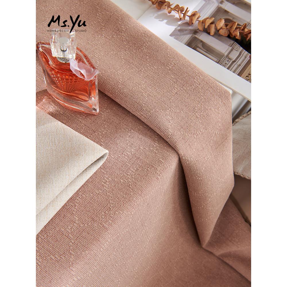 新品棉麻北欧原木客厅窗帘遮光卧室落地窗帘简约装饰 海蒂喻小姐