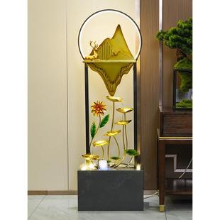 现代简约循环流水室内装 饰落地流水摆件玄关电视柜旁乔迁开业送礼