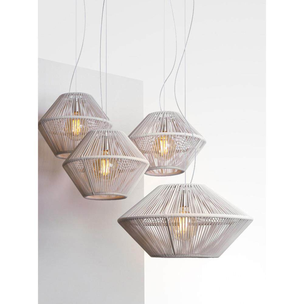 现代简约手工编织民宿酒店宴会前台装饰餐厅户外背景墙飞碟吊灯