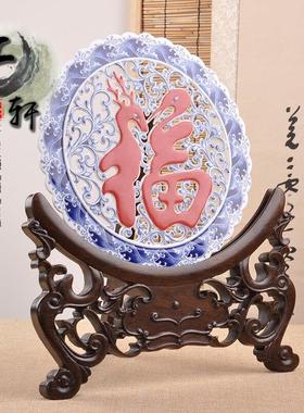 实木非洲黑檀木赏盘架瓷盘茶饼玉盘铜镜展示托 托架家居饰品摆饰