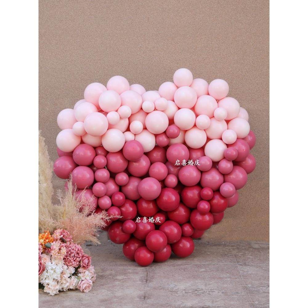 新妇女节装饰玫瑰粉色渐变心形气球形状求婚表白订婚房间布局,节庆用品/礼品,气球,淘宝优惠券,粉丝福利购,淘宝优惠卷
