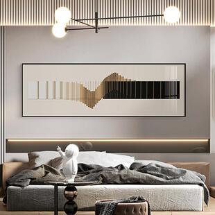 轻奢意式横版卧室装饰画高级感房间主卧床头挂画极简抽象客厅壁画