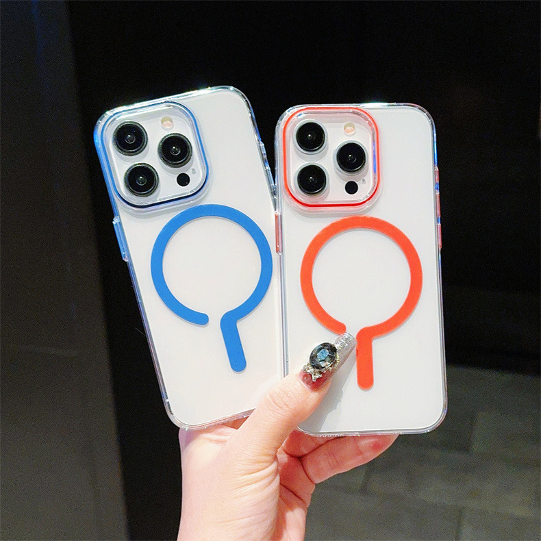 适用iPhone16高透明不发黄磁吸手机壳苹果15高级感PC防摔保护套14