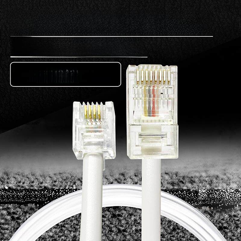 Rj45到Rj11电话跳线2芯4芯电话线网络头到电话水晶头1.2m 3.5m