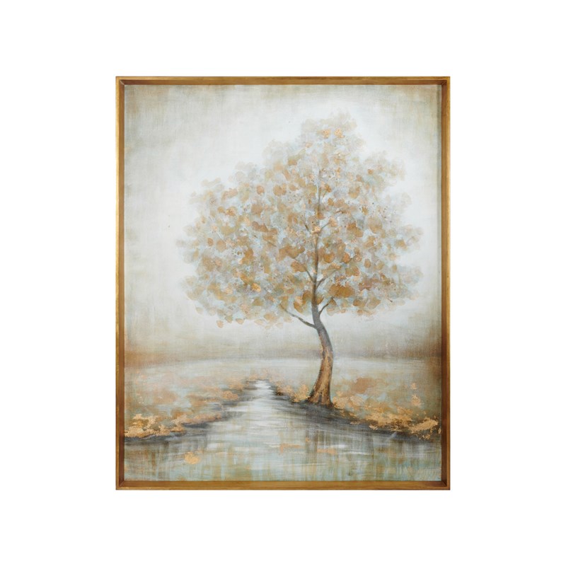 ART美式原版装饰画风景大树法式轻奢餐厅玄关书房大幅竖版油画图片