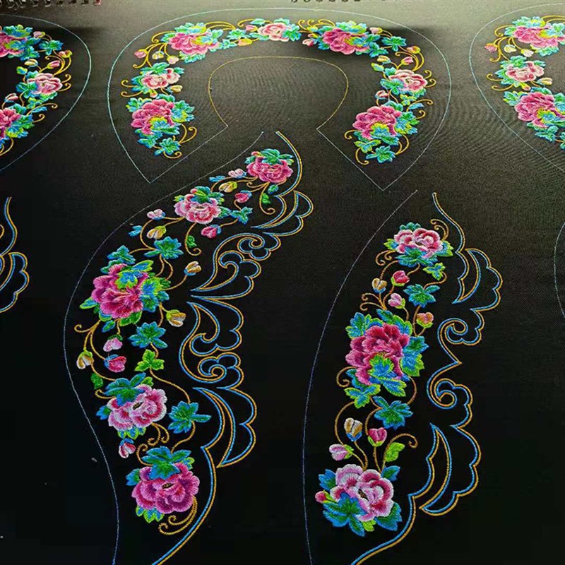 贵州少数民族风格刺绣布依族衣绣花彝族平针绣壮族条花藏族花边绣