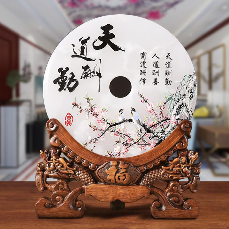 玉石平安扣摆件阿富汗白玉工艺礼品家居装饰客厅商务礼品