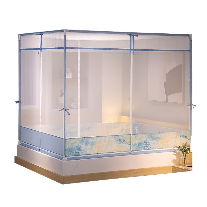 康亨新款坐床蚊帐 三开门带拉链家用支架固定宝宝防摔1.8m床1.5米