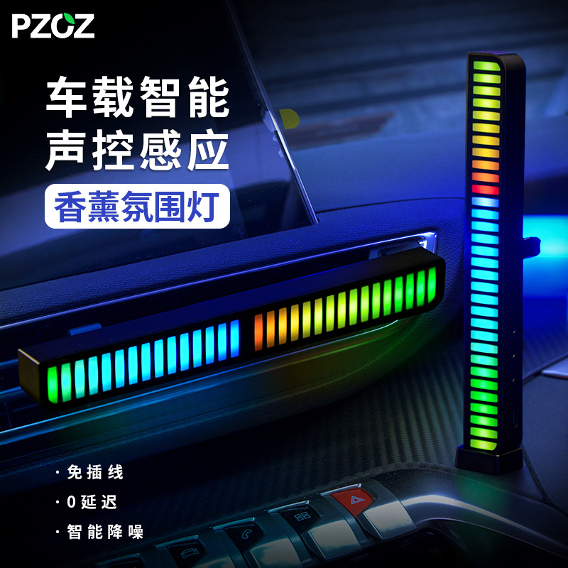 氛围拾音灯音频电平显示器声控音乐灯七彩节奏灯音响车载平板