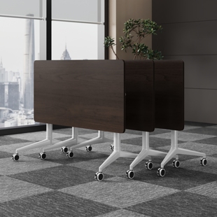 折叠会议桌带轮子可移动拼接培训机构长条桌现代简约办公课桌