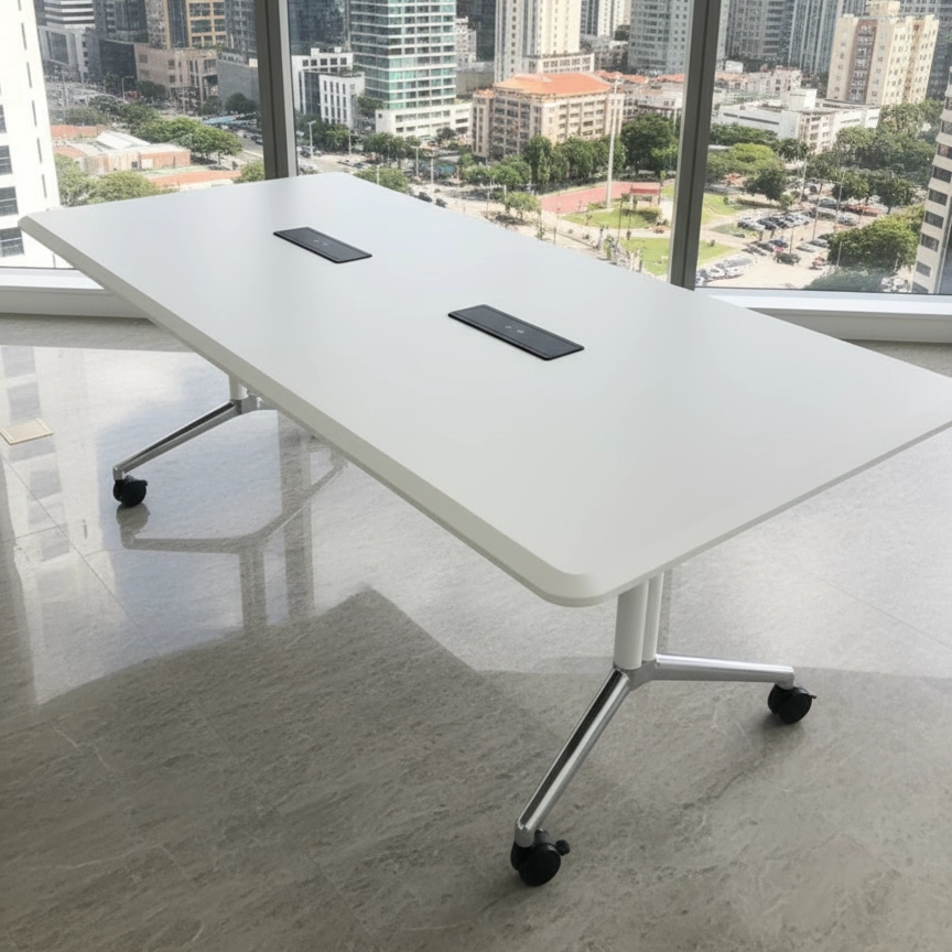 德国吸塑折叠会议桌移动长条桌子