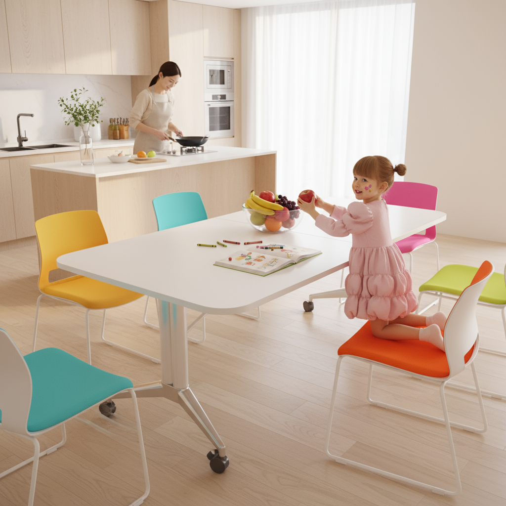 【折叠餐桌】圆角防磕碰