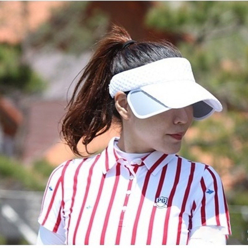 高尔夫空顶帽女士golf球帽可调防晒防紫外线白色无顶帽子男女韩国