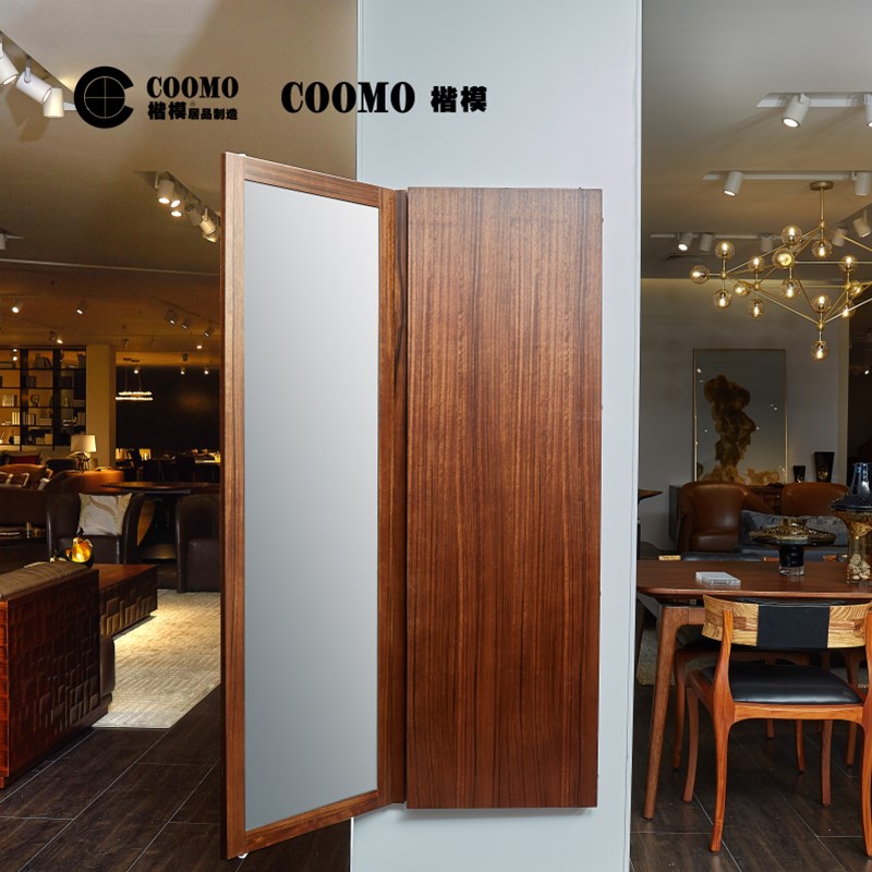 楷模穿衣镜全身落地镜折叠挂墙镜穿衣镜壁挂试衣镜全身镜贴墙三面