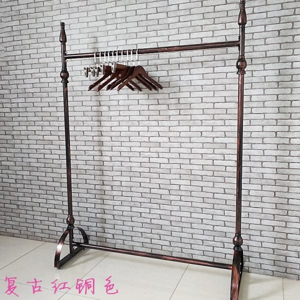 铁艺复古服装架服装店衣架展示架落地式男女装童装单杠挂衣服架子