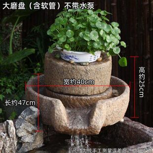 2022新款石磨盘假山流水摆件循环水景观庭院花园布置造景民宿院子