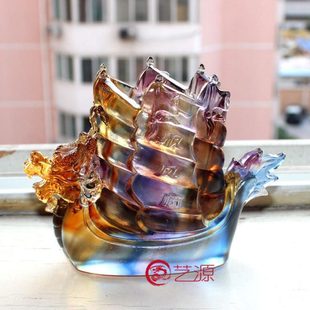 琉璃摆件满载而归一帆风顺笔筒朋友同学闺蜜生日礼品礼物书房实用