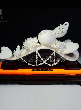 陶瓷花摆件百福如意葫芦招财牡丹创意居家办公室领导礼品摆件