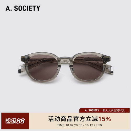 A.SOCIETY圆框休闲舒适防晒墨镜