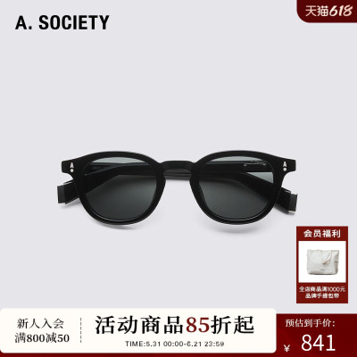 A.SOCIETY A.CLASSICS 系列圆框复古太阳镜男女防晒墨镜舒适 AMOS