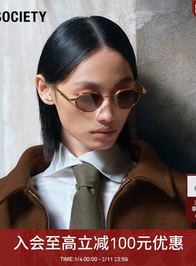 A.SOCIETY Silver&Gold系列925银圆形全框老钱风男女墨镜BENTLY