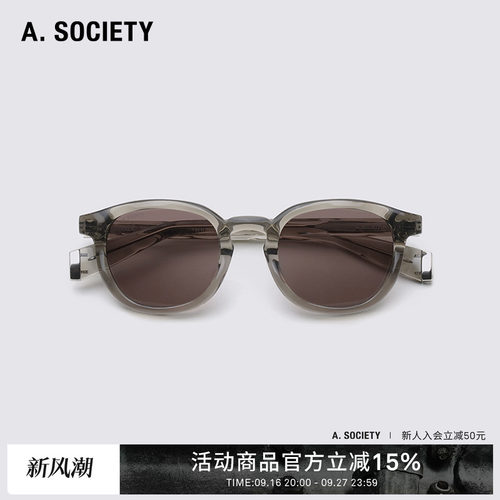 A.SOCIETY圆框休闲舒适防晒墨镜