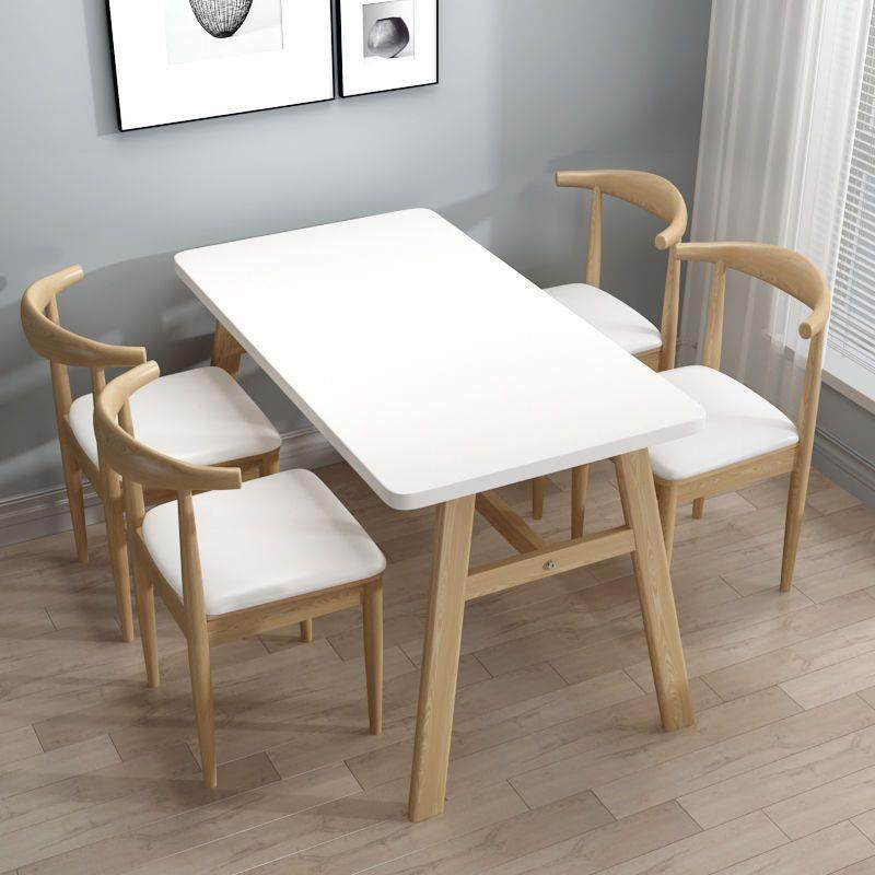 餐桌家用彷实木现代简约餐厅小吃桌椅组合奶茶饭桌快餐店吃饭桌子