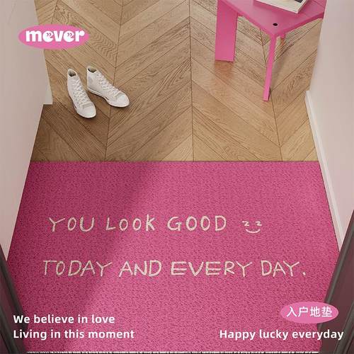 纯色简约ins风入户丝圈地垫防滑脚垫地毯进门垫子玄关门口可裁剪