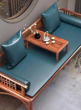 实木罗汉床新中式小户型沙发茶桌椅组合禅意贵妃榻躺椅老榆木家具