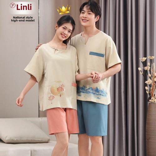 麟立国风高档汗蒸服女新款大码男款桑拿服足疗洗浴店睡衣按摩浴服