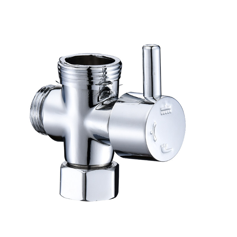 淋浴切换角阀花洒分水器洗衣机4分6分转接头配件大全一进二出三通