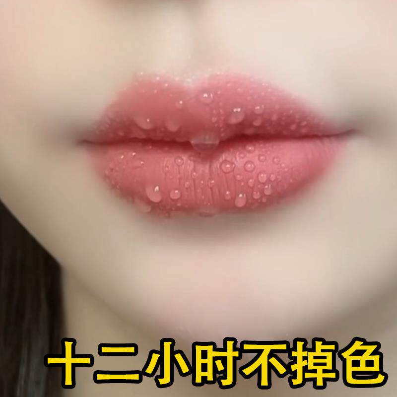 【推荐】防水口红不沾杯不掉色哑光雾面嫩粉豆沙色礼盒正品