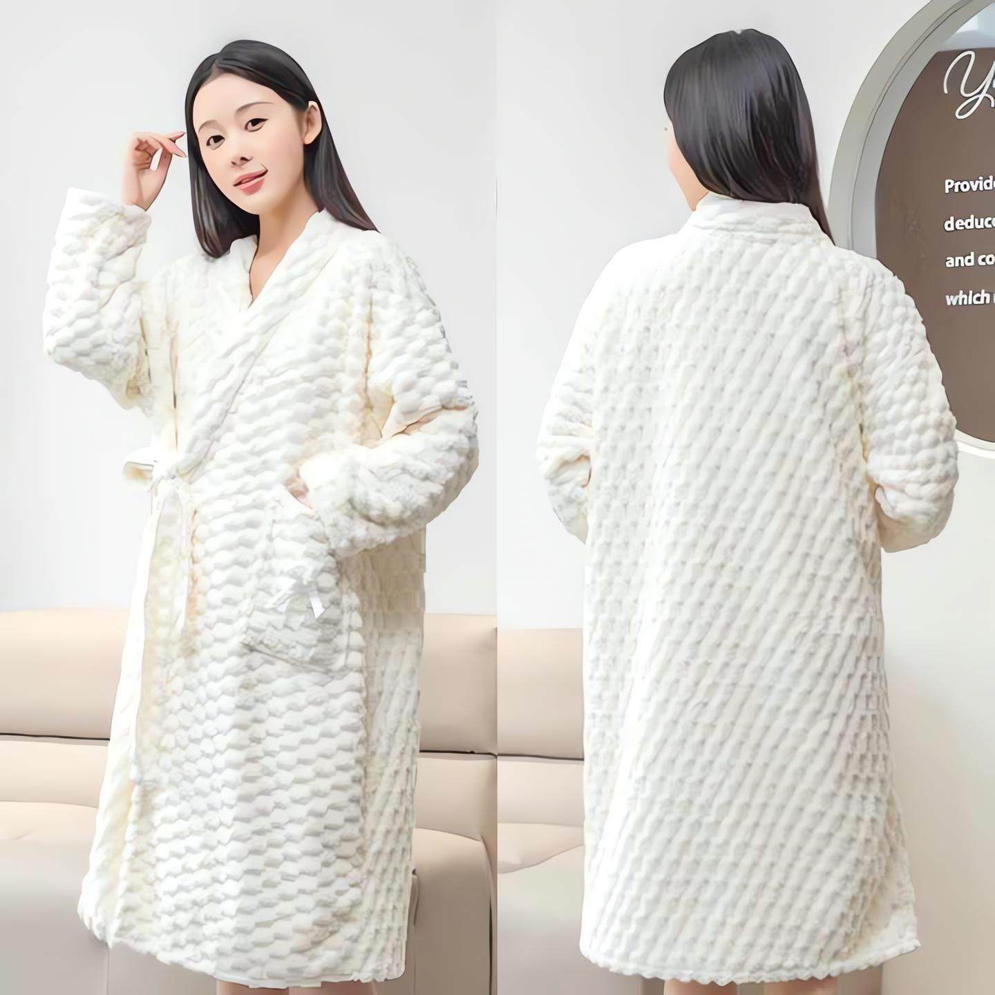 洗完澡穿的浴袍！可穿式速干浴巾2025新款全棉云朵格居家秋冬保暖