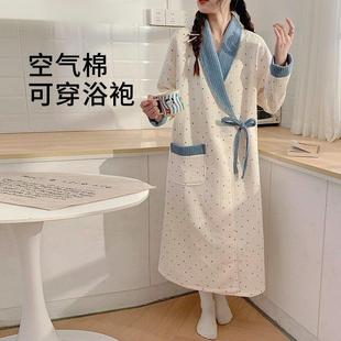 浴巾浴袍可穿式速干女士秋冬季大码200斤吸水比纯棉睡袍2024新款