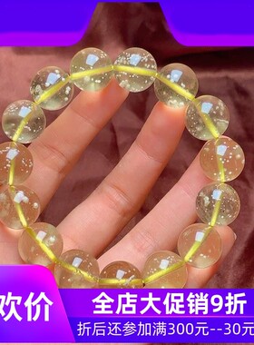 天然利比亚黄金陨石单圈手链大颗粒男女款圆珠手串珠链尺寸14毫米
