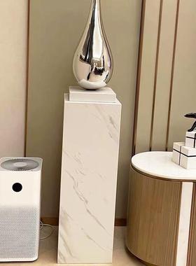 岩板长方形大理石摆台底座摆件客厅玄关电视柜落地石墩柱子雕塑台