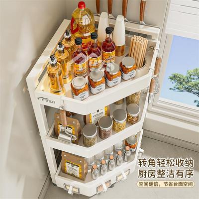 厨房调料收纳层架2025新款转角三脚架多功能家用台面调味料置物架