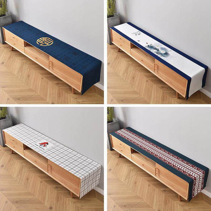 新中式布艺电视柜茶几玄关盖布现代鞋柜防尘盖巾可定制婚庆圣诞节