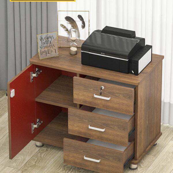 办公室移动文件柜实木生态板带锁柜子带滑轨多层抽屉柜收纳储物柜