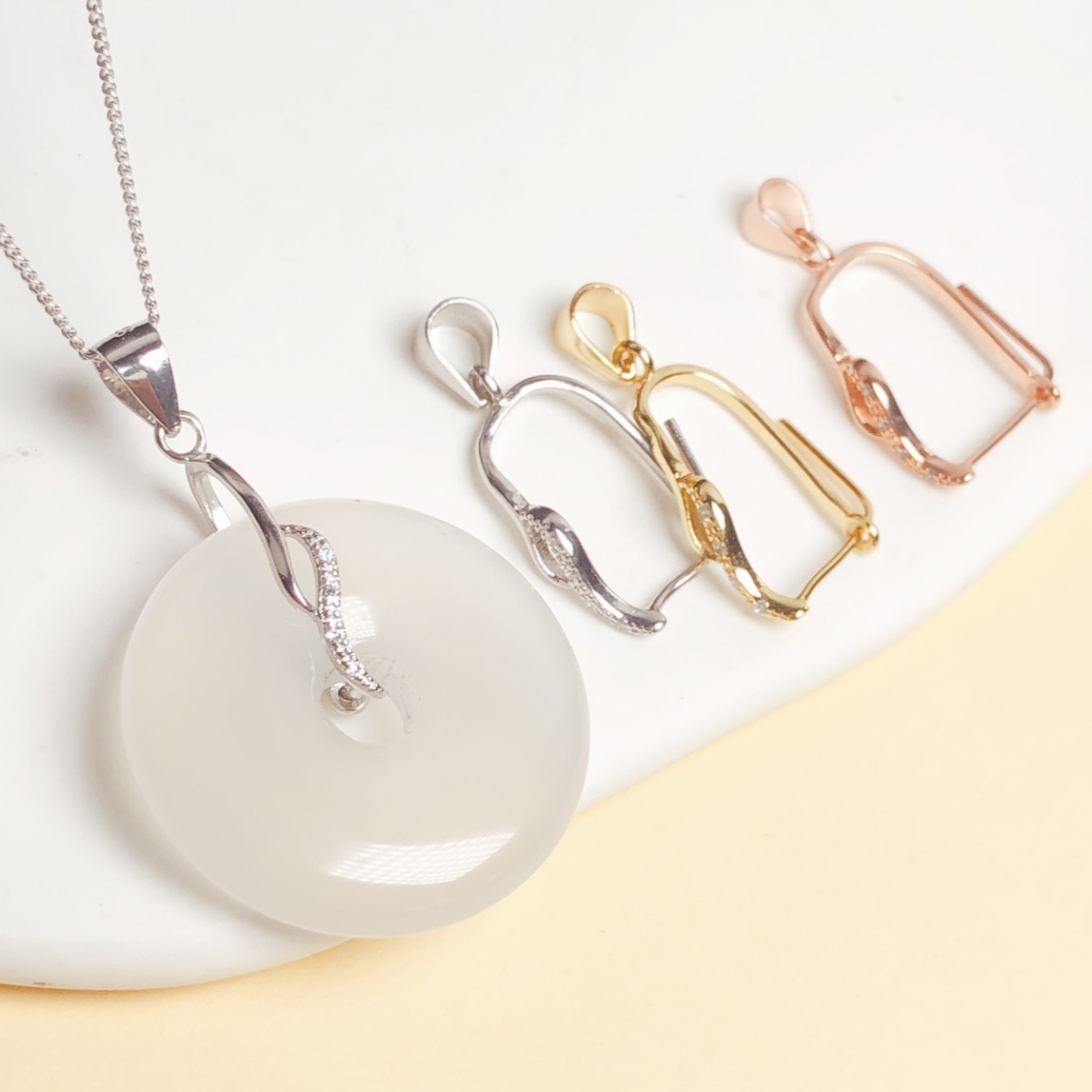 欣履S925银平安扣夹扣大号配件