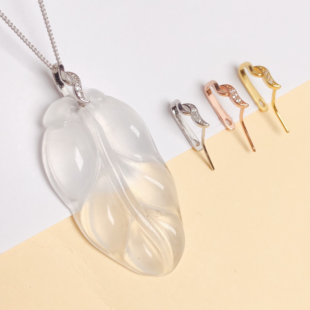 欣履s925银翡翠平安夹扣蜜蜡坠扣