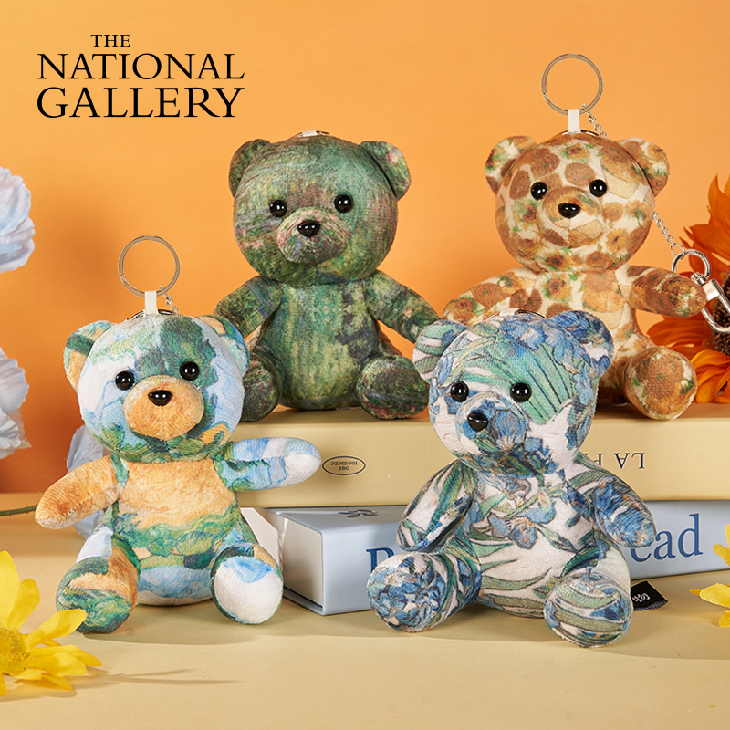 大英博物馆x物兮物文创梵高向日葵莫奈睡莲毛绒玩偶小熊挂饰礼物