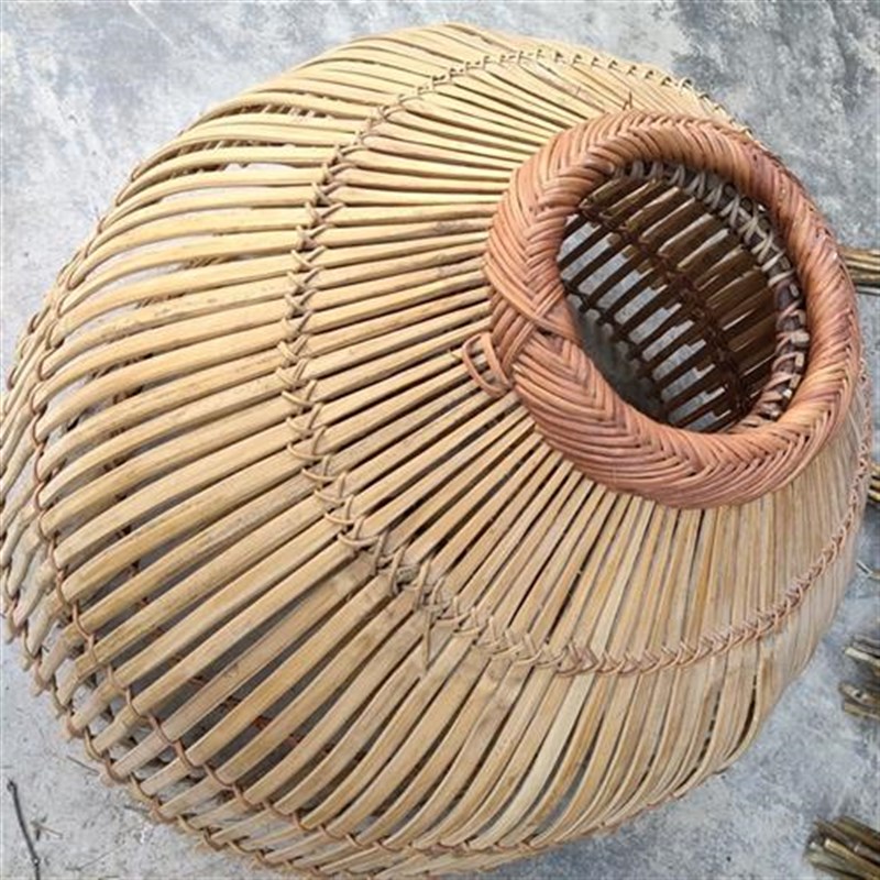 传统竹编手工鱼罩池塘抓鱼用鱼罩古艺灯艺罩灯罩古代艺术灯罩