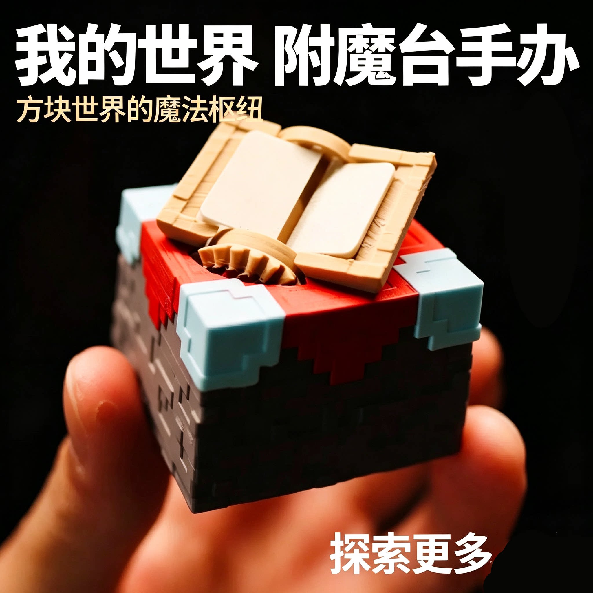 我的世界附魔台可动翻页手办摆件