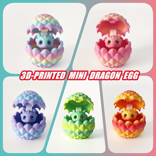 3D打印仿真中国龙蛋套装玩具